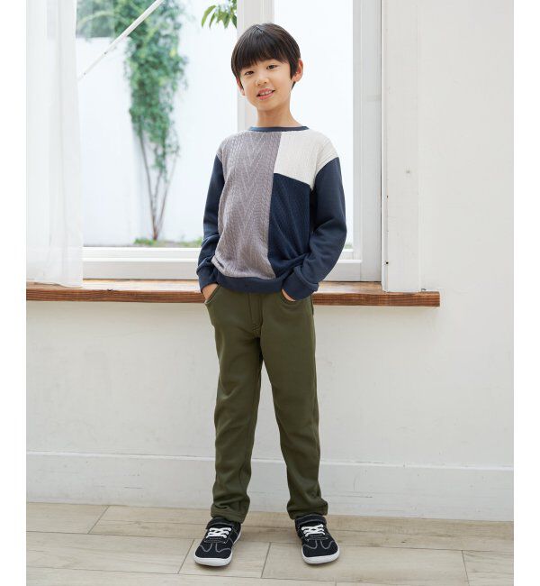 ikka kids「ニットソーブロックストレーナー（120~160cm）」|Tシャツ・カットソー|