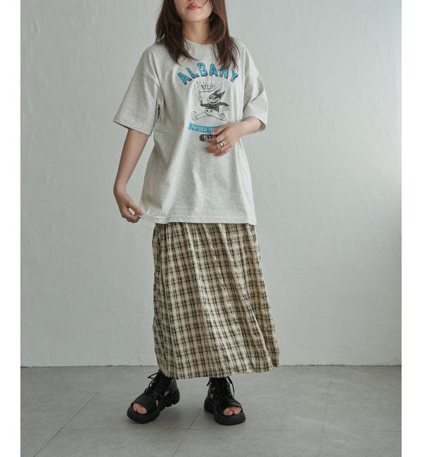 VENCE share style「ドビーチェック切り替えスカート」|スカート|
