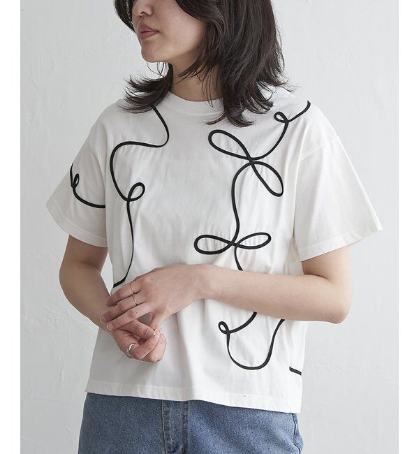 VENCE share style「コード刺繍Tシャツ」|Tシャツ・カットソー|