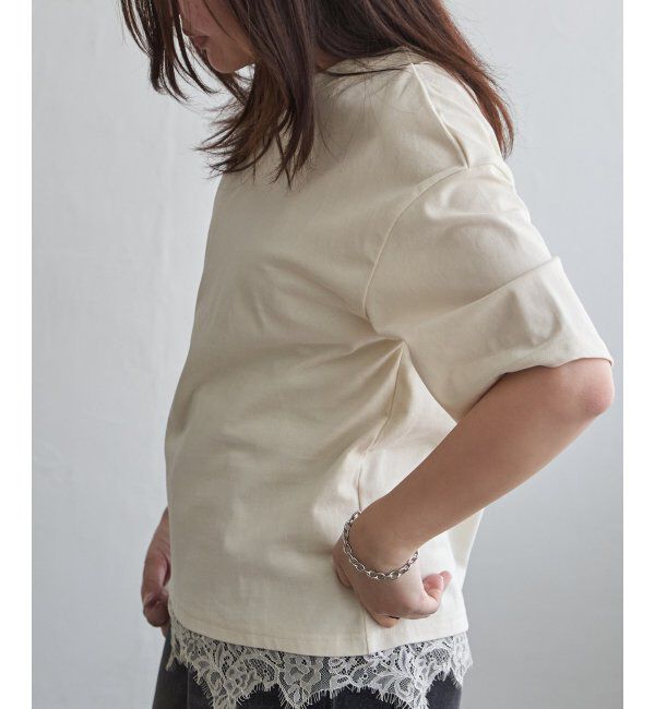 VENCE share style「裾レースレイヤード風Tシャツ」|Tシャツ・カットソー|