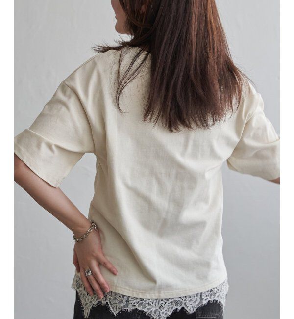 VENCE share style「裾レースレイヤード風Tシャツ」|Tシャツ・カットソー|