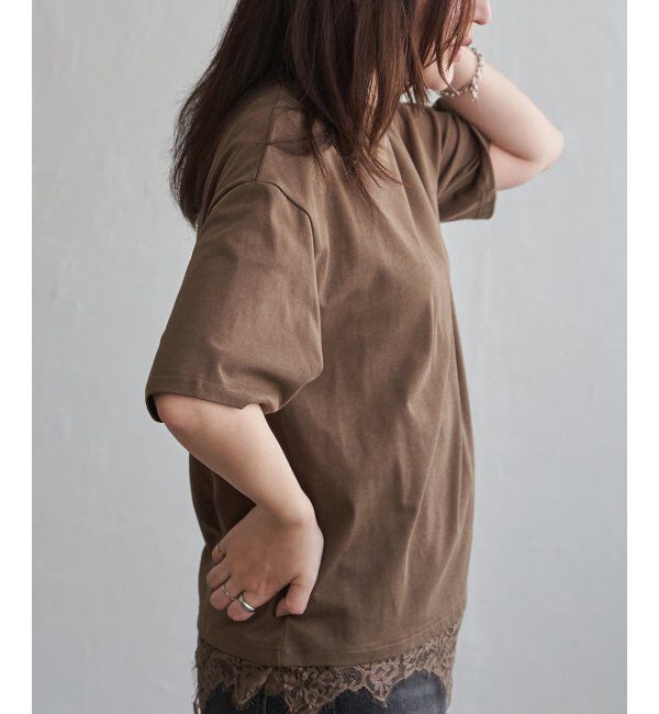 VENCE share style「裾レースレイヤード風Tシャツ」|Tシャツ・カットソー|