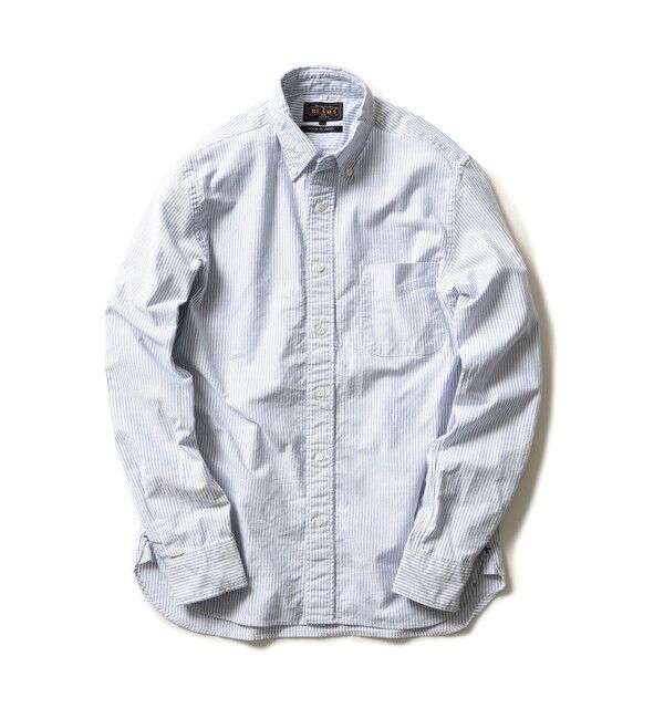 BEAMS PLUS「BEAMS PLUS / オックスフォード ストライプ ボタンダウン シャツ」|シャツ・ブラウス|BLUE