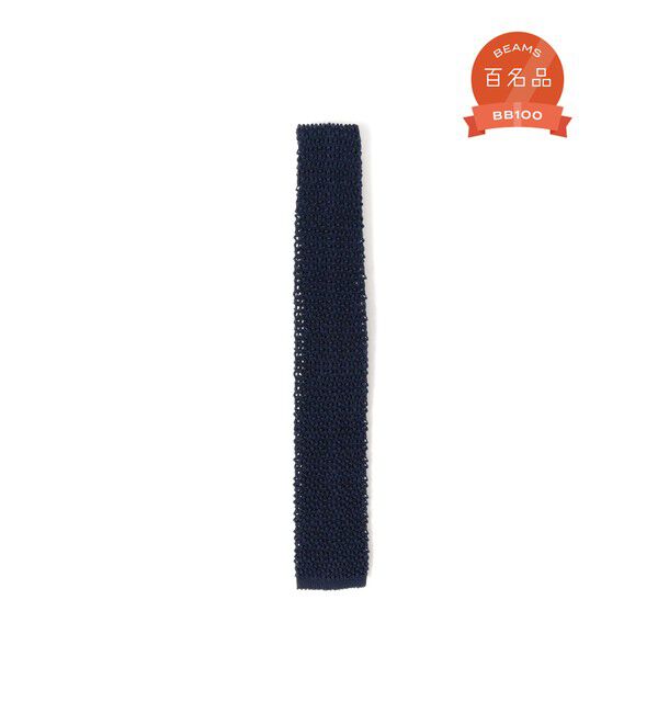 BEAMS PLUS「BEAMS PLUS｜Cotton Knit Tie Solid｜メンズ ニットタイ ネクタイ｜無地 ワントーン｜コットン100% 日本製」|ネクタイ・蝶ネクタイ|NAVY