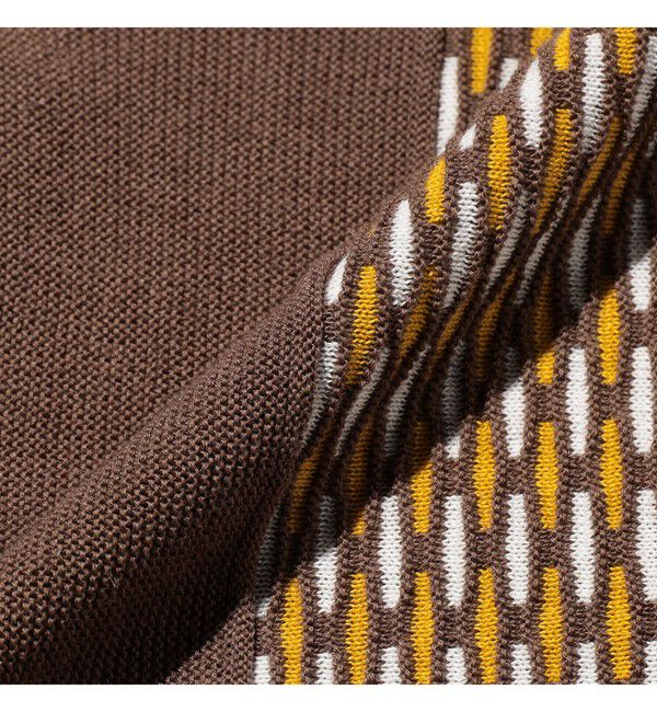 BEAMS PLUS「Knit Polo Front Stripe Jacquard」|ポロシャツ|