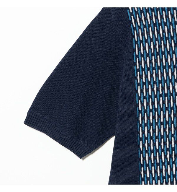 BEAMS PLUS「Knit Polo Front Stripe Jacquard」|ポロシャツ|