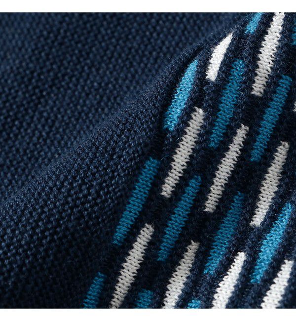 BEAMS PLUS「Knit Polo Front Stripe Jacquard」|ポロシャツ|