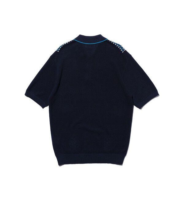 BEAMS PLUS「Knit Polo Front Stripe Jacquard」|ポロシャツ|