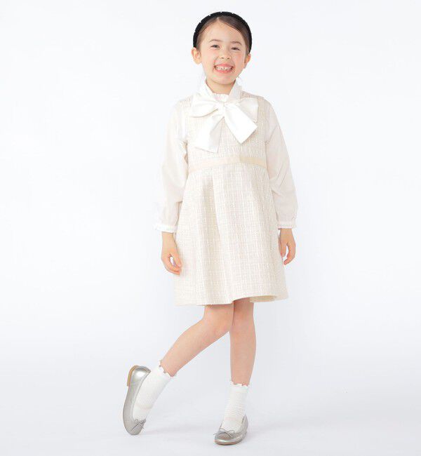 SHIPS KIDS「SHIPS KIDS:110～130cm /セレモニー ラメ ツイード ジャンパースカート」|ワンピース|