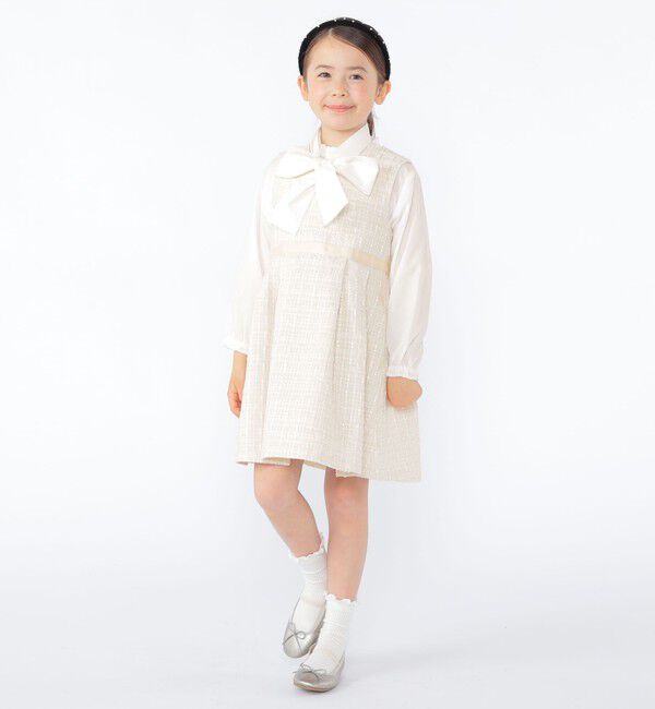 SHIPS KIDS「SHIPS KIDS:110～130cm /セレモニー ラメ ツイード ジャンパースカート」|ワンピース|
