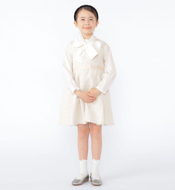 SHIPS KIDS「SHIPS KIDS:110～130cm /セレモニー ラメ ツイード ジャンパースカート」|ワンピース|
