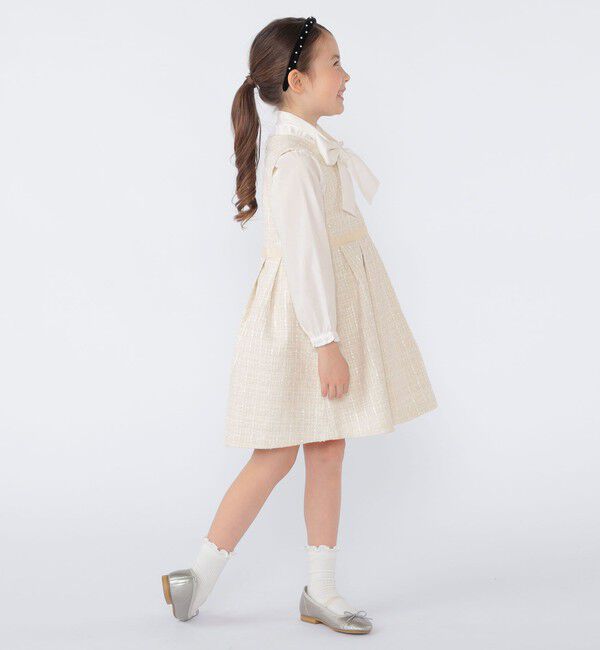 SHIPS KIDS「SHIPS KIDS:110～130cm /セレモニー ラメ ツイード ジャンパースカート」|ワンピース|