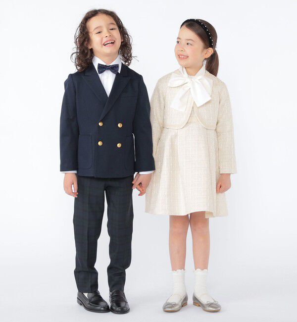 SHIPS KIDS「SHIPS KIDS:110～130cm /セレモニー ラメ ツイード ジャンパースカート」|ワンピース|