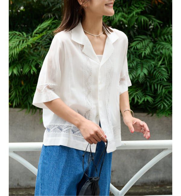 OUTDOOR PRODUCTS Usual Things「レーストリムオープンカラーシャツ」|シャツ・ブラウス|