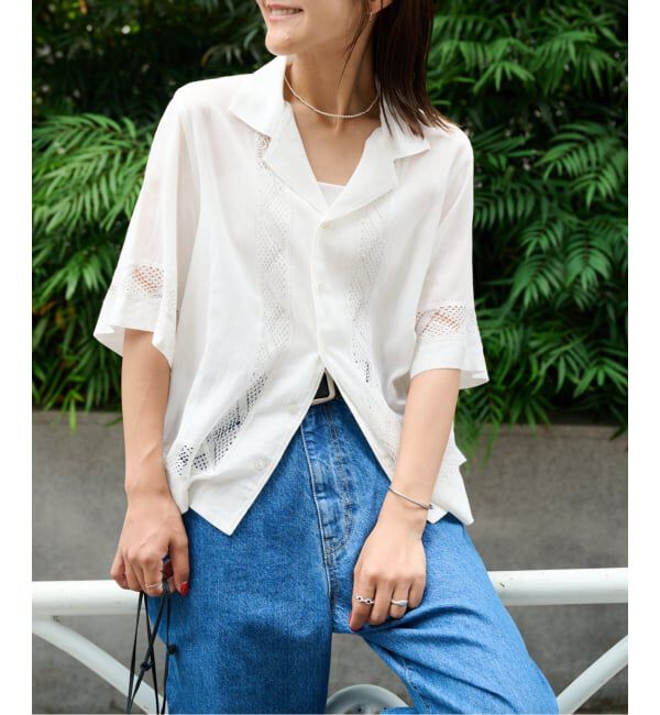 OUTDOOR PRODUCTS Usual Things「レーストリムオープンカラーシャツ」|シャツ・ブラウス|