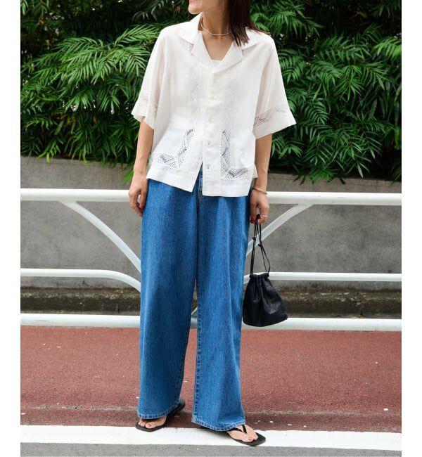 OUTDOOR PRODUCTS Usual Things「レーストリムオープンカラーシャツ」|シャツ・ブラウス|