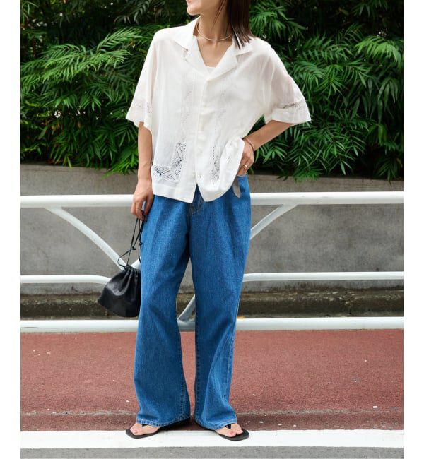 OUTDOOR PRODUCTS Usual Things「レーストリムオープンカラーシャツ」|シャツ・ブラウス|