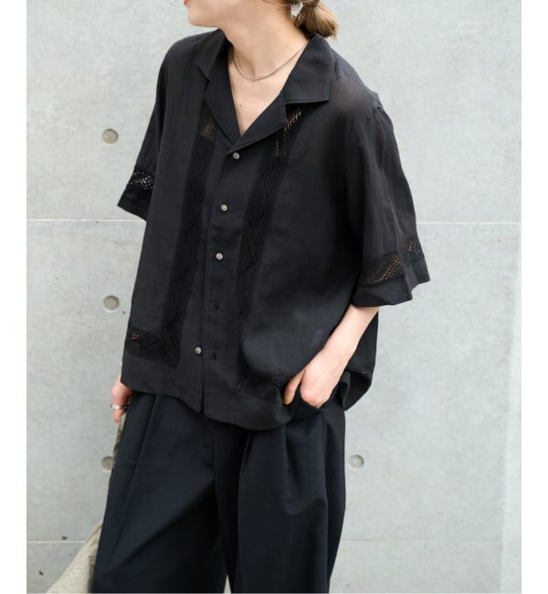 OUTDOOR PRODUCTS Usual Things「レーストリムオープンカラーシャツ」|シャツ・ブラウス|
