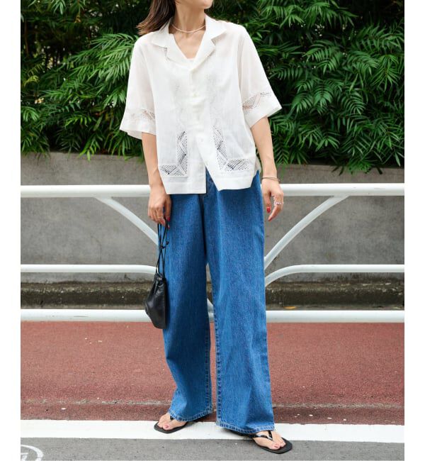 OUTDOOR PRODUCTS Usual Things「レーストリムオープンカラーシャツ」|シャツ・ブラウス|
