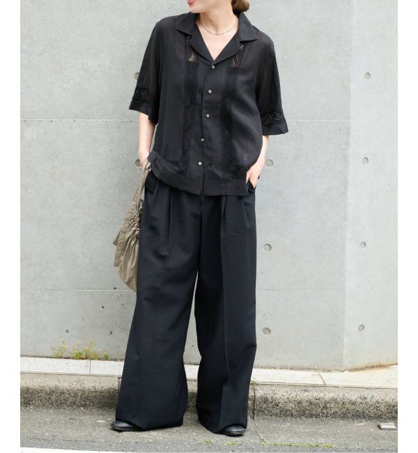 OUTDOOR PRODUCTS Usual Things「レーストリムオープンカラーシャツ」|シャツ・ブラウス|