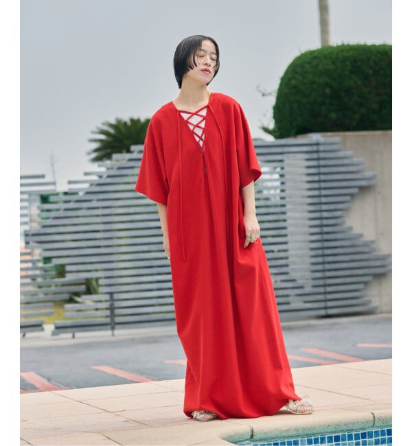  「《予約》LACE UP DRESS：ワンピース」|ワンピース|