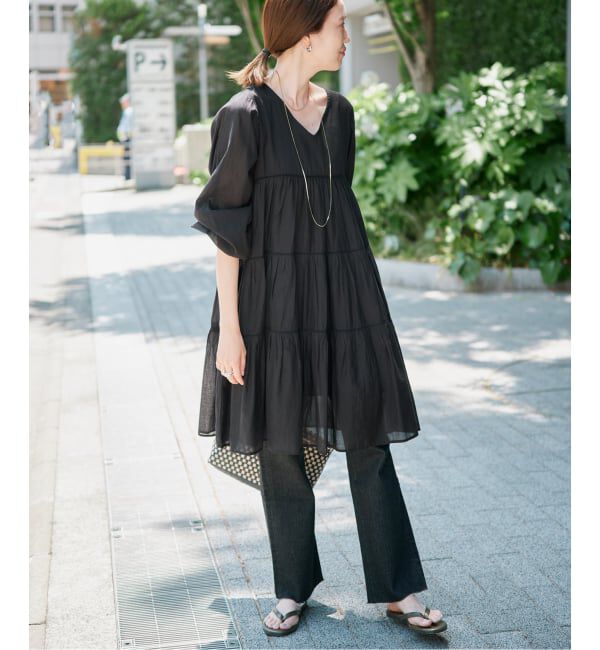 SLOBE IENA「コットンボイルティアードワンピース」|ワンピース|