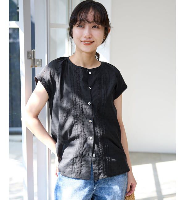 SLOBE IENA「ドットジャガードノースリーブブラウス」|シャツ・ブラウス|