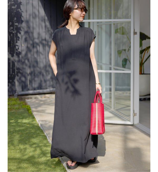 SLOBE IENA「リネン混キーネックコクーンワンピース」|ワンピース|