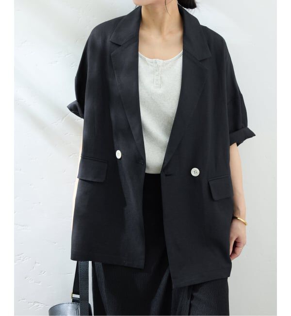 SLOBE IENA「《WEB限定/追加》リネンレーヨンハーフスリーブジャケット」|その他|