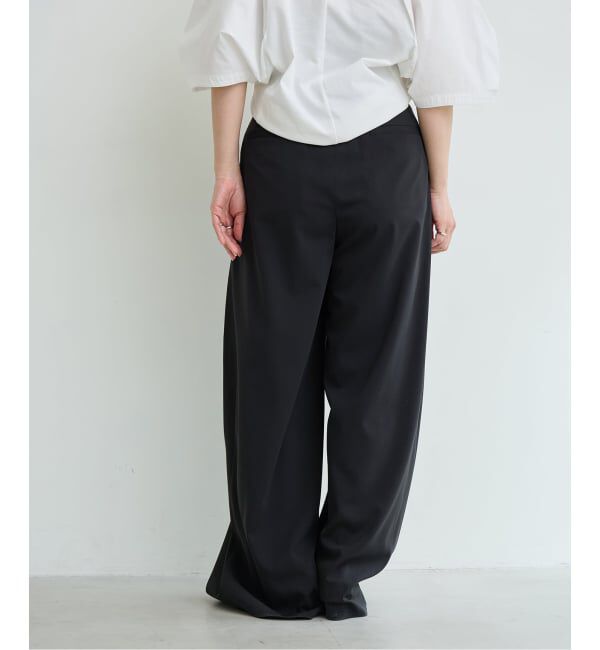 IENA LA BOUCLE「《追加予約》洗濯機洗い可 ウーステッドライクシャンブレータックスラックス」|スラックス|