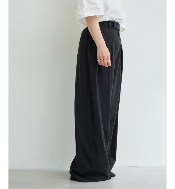 IENA LA BOUCLE「《追加予約》洗濯機洗い可 ウーステッドライクシャンブレータックスラックス」|スラックス|