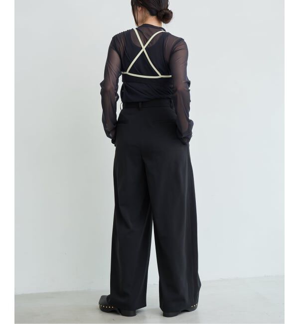 IENA LA BOUCLE「《追加予約》洗濯機洗い可 ウーステッドライクシャンブレータックスラックス」|スラックス|
