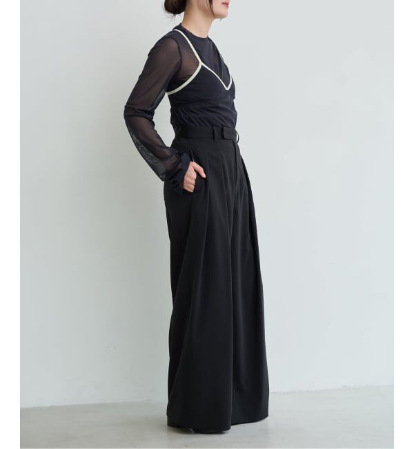 IENA LA BOUCLE「《追加予約》洗濯機洗い可 ウーステッドライクシャンブレータックスラックス」|スラックス|