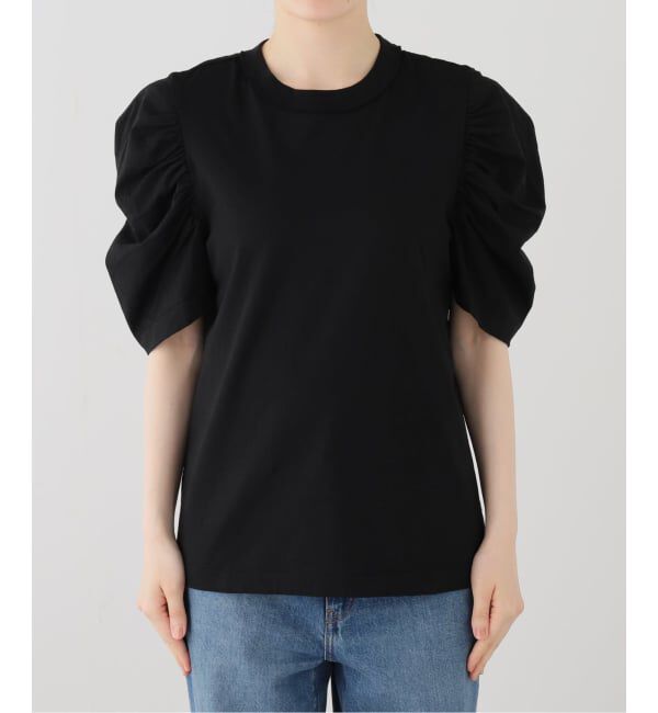 IENA LA BOUCLE「《接触冷感》CURRENTAGE カレンテージ puff tee」|Tシャツ・カットソー|ブラック
