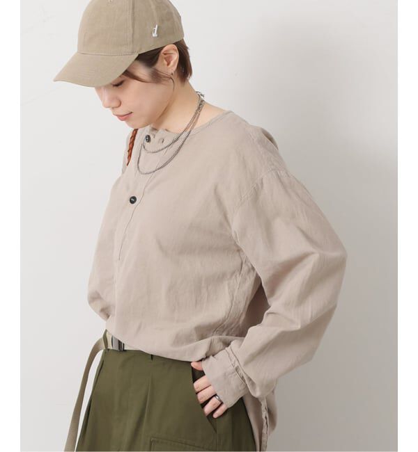 journal standard luxe「【HTS】COTTON LINEN HENRY NECK」|シャツ・ブラウス|ベージュ
