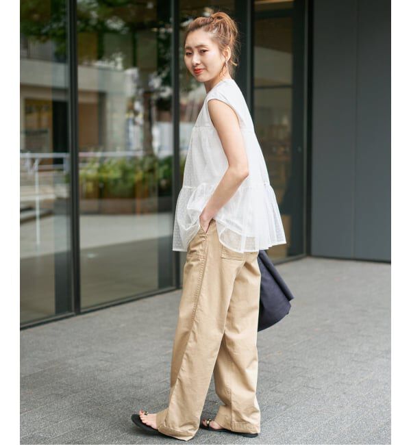 Spick and Span「《一部店舗+WEB限定》ドットチュールティアードTシャツ」|Tシャツ・カットソー|