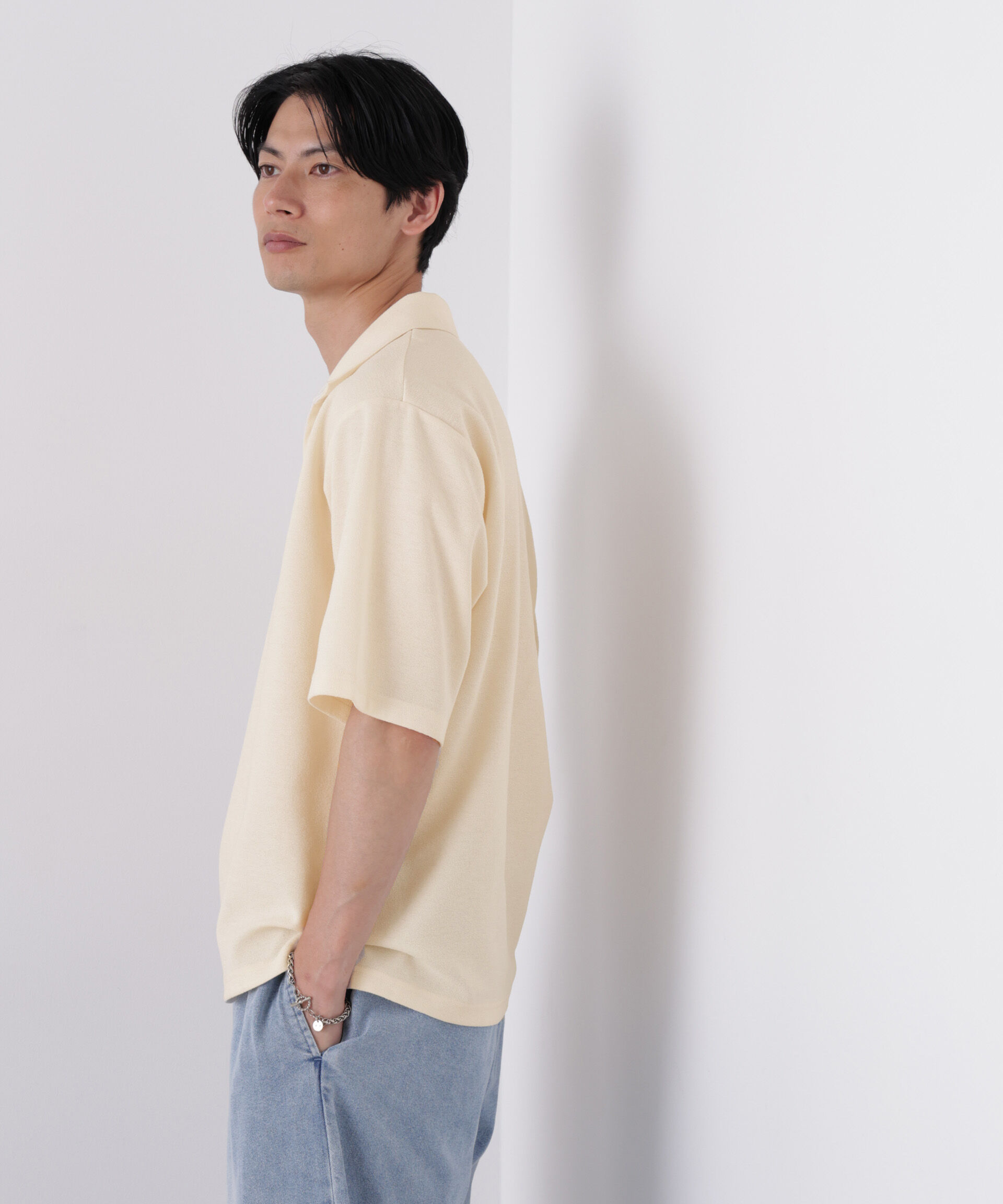 nano･universe「マイクロパイル スキッパーポロシャツ 吸水速乾（セットアップ可）」|Tシャツ・カットソー|