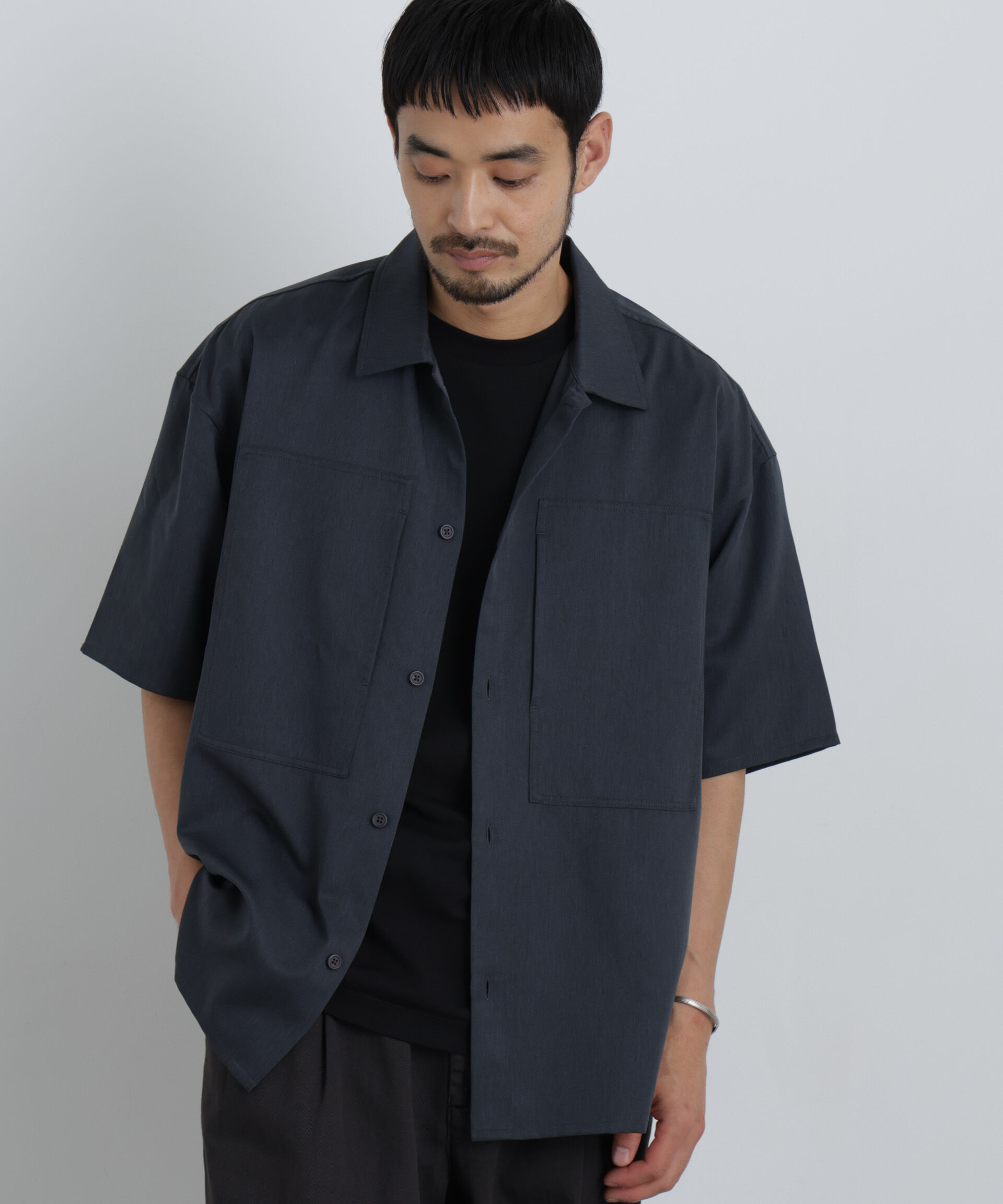 nano･universe「COOLFIBER(R)ドレープツイルシャツ半袖」|シャツ・ブラウス|