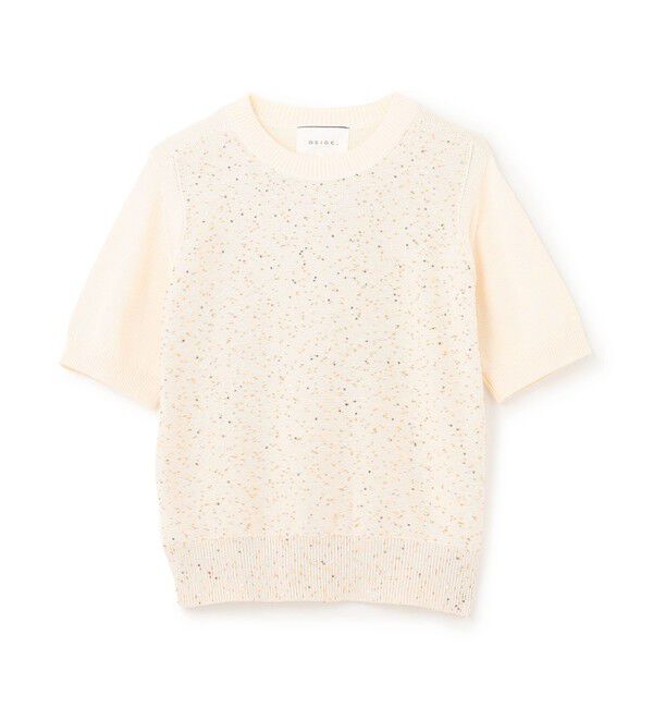 BEIGE,「【洗える】FENNEL / コットンスパンコール半袖ニット」|ニット・セーター|