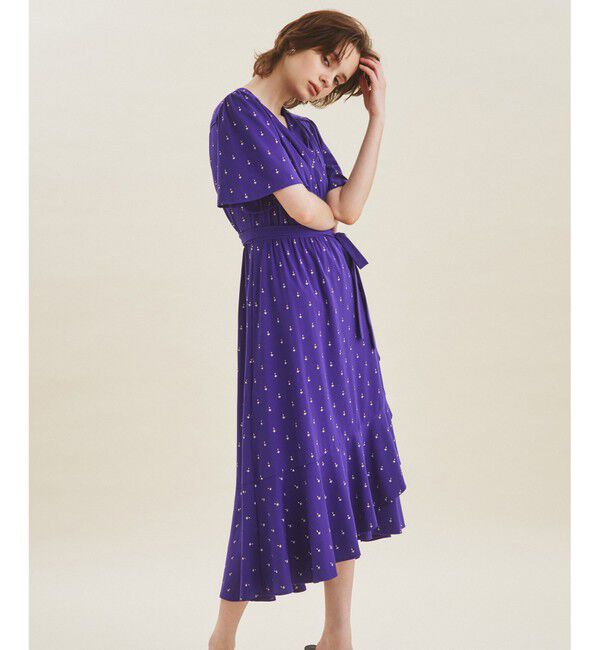 GRACE CONTINENTAL「小花刺繍カシュクールワンピース」|ワンピース|