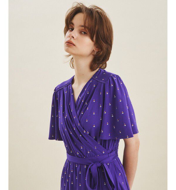 GRACE CONTINENTAL「小花刺繍カシュクールワンピース」|ワンピース|