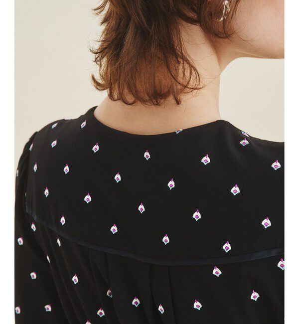 GRACE CONTINENTAL「小花刺繍カシュクールワンピース」|ワンピース|