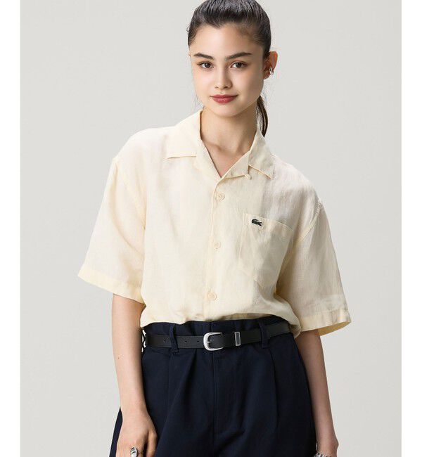 LACOSTE「オーバーサイズ リネンオープンカラーシャツ」|シャツ・ブラウス|