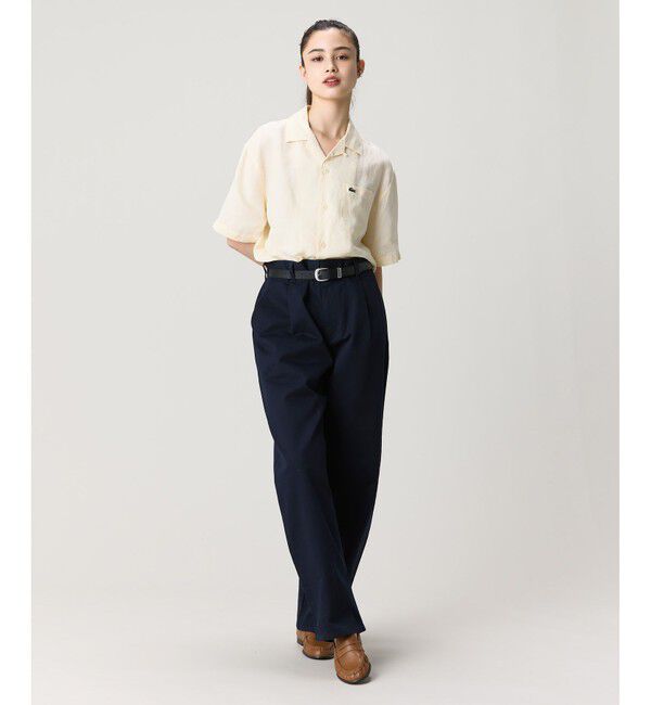LACOSTE「オーバーサイズ リネンオープンカラーシャツ」|シャツ・ブラウス|