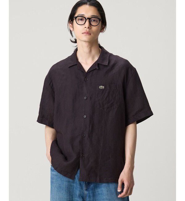 LACOSTE「オーバーサイズ リネンオープンカラーシャツ」|シャツ・ブラウス|