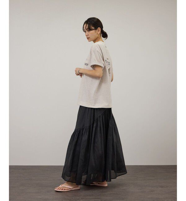 SALON adam et rope'「【Americana（アメリカーナ）】ラフィー丸胴 プリントT / ポイントロゴ」|Tシャツ・カットソー|