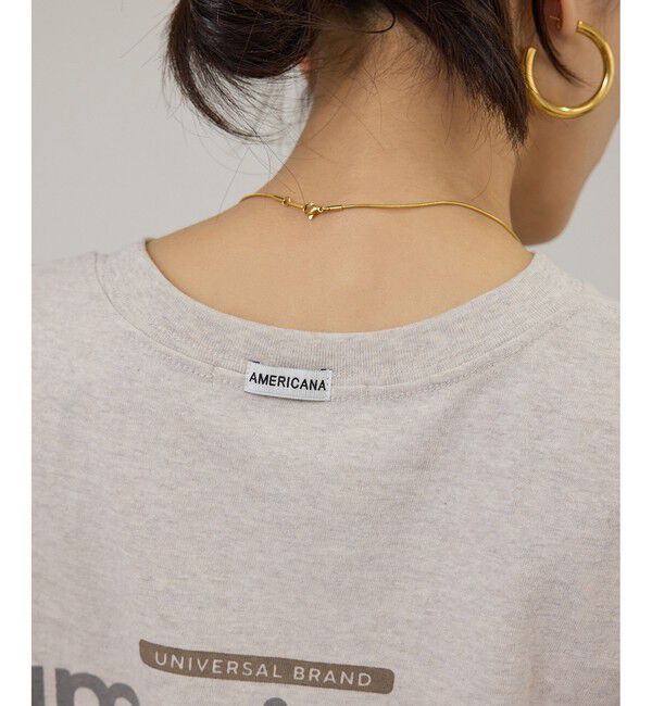 SALON adam et rope'「【Americana（アメリカーナ）】ラフィー丸胴 プリントT / ポイントロゴ」|Tシャツ・カットソー|