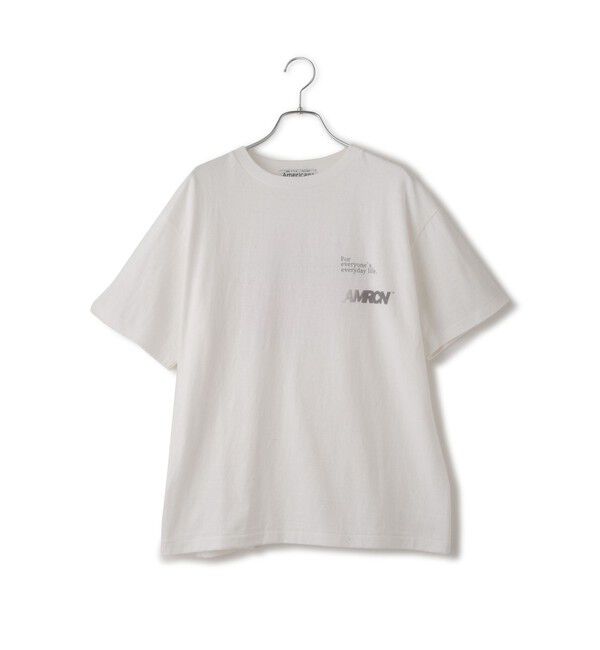 SALON adam et rope'「【Americana（アメリカーナ）】ラフィー丸胴 プリントT / ポイントロゴ」|Tシャツ・カットソー|