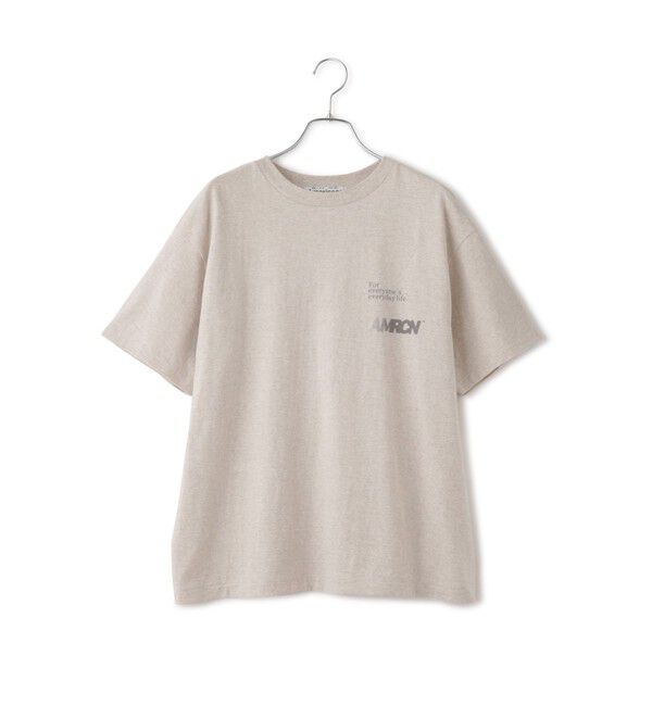 SALON adam et rope'「【Americana（アメリカーナ）】ラフィー丸胴 プリントT / ポイントロゴ」|Tシャツ・カットソー|