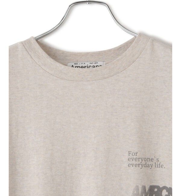 SALON adam et rope'「【Americana（アメリカーナ）】ラフィー丸胴 プリントT / ポイントロゴ」|Tシャツ・カットソー|